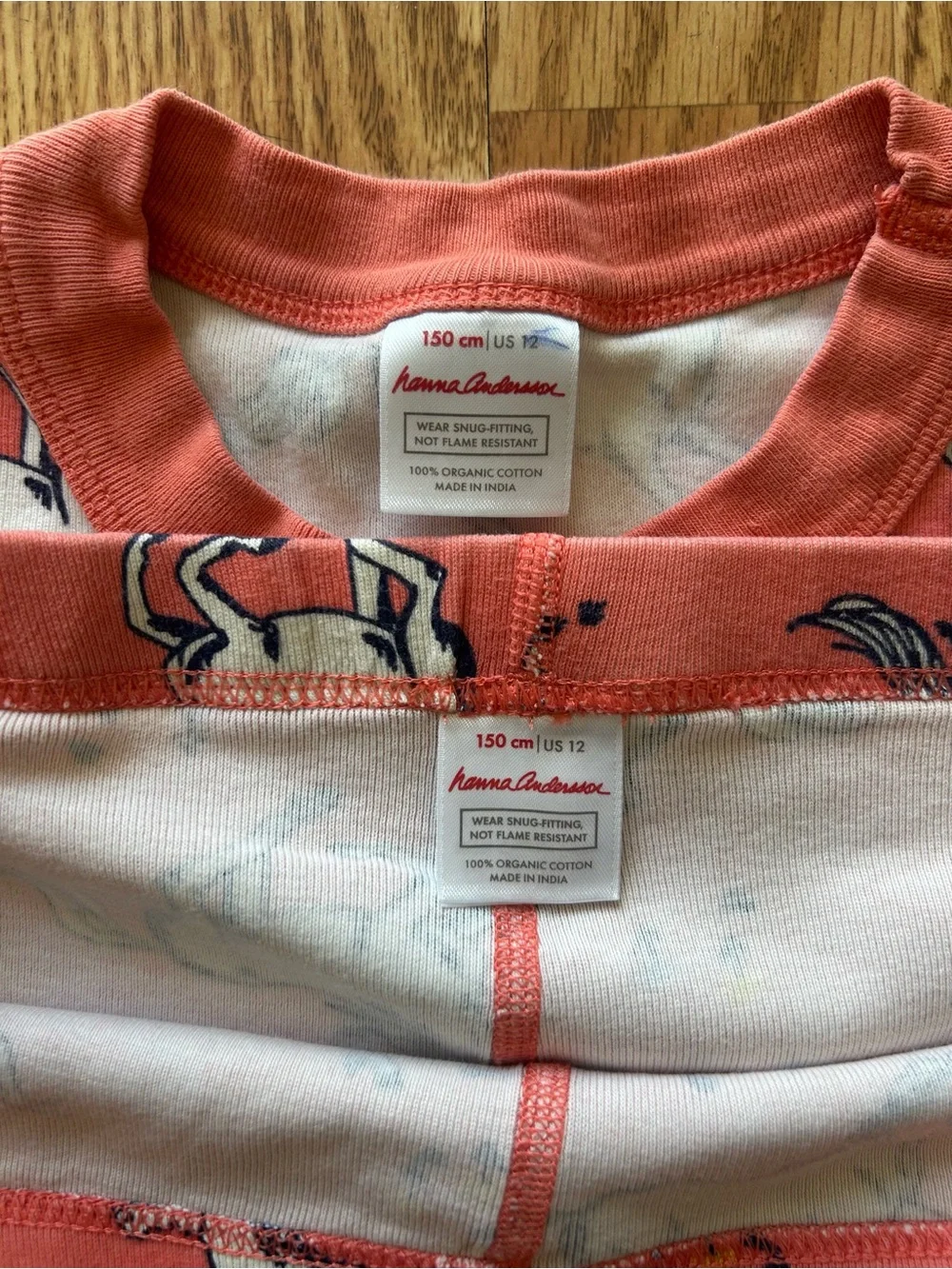 Hanna Andersson Coral Unicorn Short Pajama Set Size 150/US12